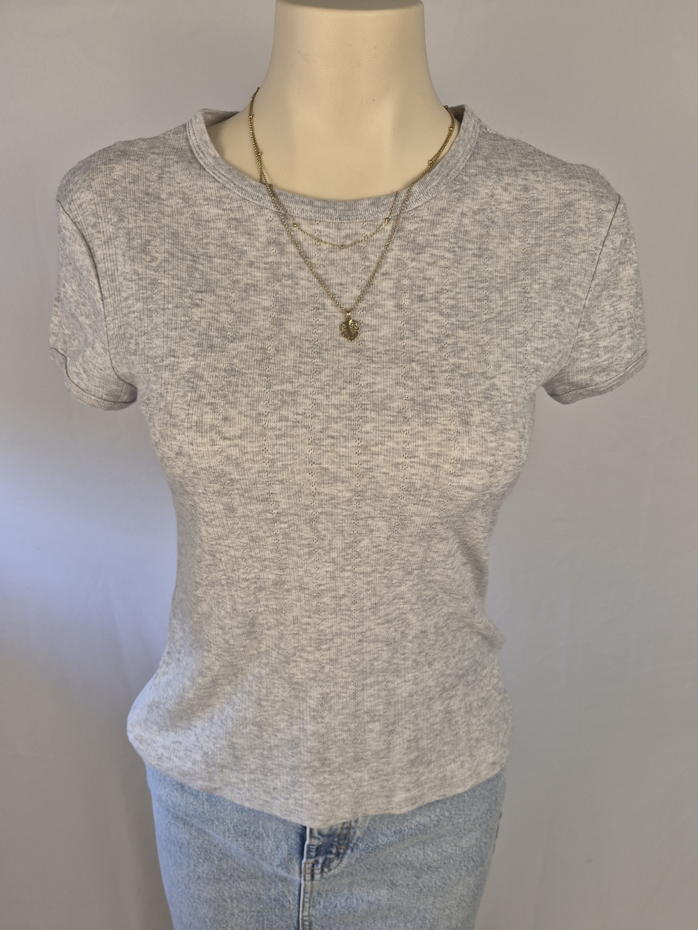 H&M Light Heather Gray Short Sleeve Crewneck Tee